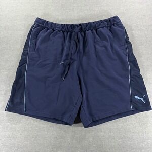 Puma Mens XL Athletic Shorts Navy Blue Mesh Side Panel Drawstring 679940-06